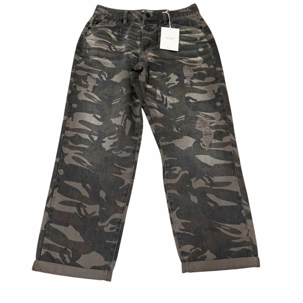 KanCan Benji Camo Straight Fit Cuffed Jeans Women’s 9/28 Camouflage Outdoor